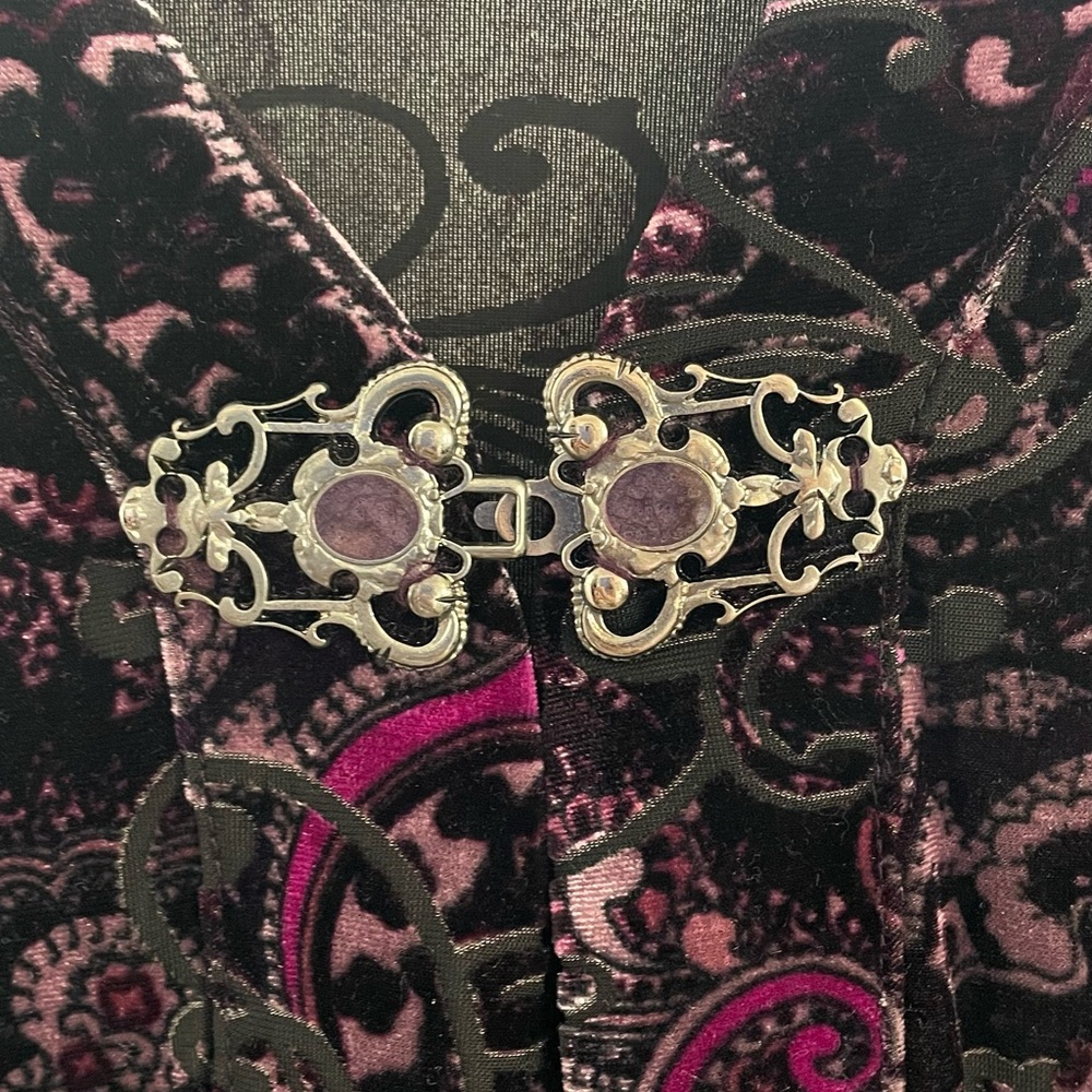 Vintage-Inspired Silver and Purple Brooch
